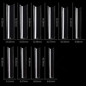 NO C Curve Square Nail Tips - NO C Curve Long Nail Tips - Yimart 500pcs No C Curve XXXL Square Straight False Nail Tips Half Cover Clear Natural Extra Long Fake Nails (Clear)