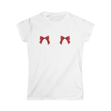 Women Y2K Bow Print Crop Top - Cute Graphic Baby Tees for E-Girls