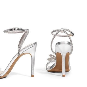 DREAM PAIRS Women’s Stylish Crystal Wedding Heels