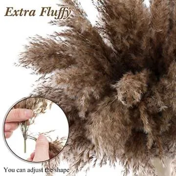 Janinka Dried Pampas Grass Decor - 100 Pcs 17 Inch Bundle