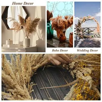 Janinka Dried Pampas Grass Decor - 100 Pcs 17 Inch Bundle