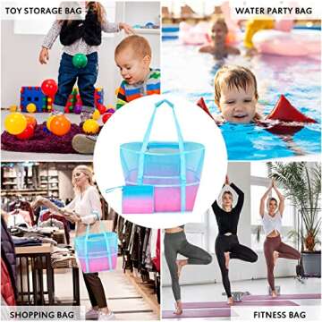 Spacious Mesh Beach Bag with Zipper & Pockets for All