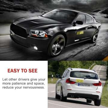 JUSTTOP 3pcs Student Driver Reflective Magnets for Cars