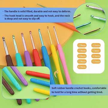 Mnuizu 85 Piece Crochet Kit, Crochet Hooks Yarn Set, Knitting Kit, Knitting Accessories Set,Includes Complete Crochet Accessories-Perfect Crochet Starter Kit for Adults