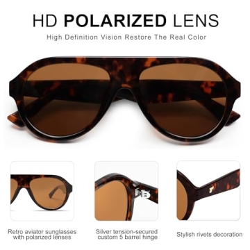 VANLINKER Retro Aviator Sunglasses for Men and Women