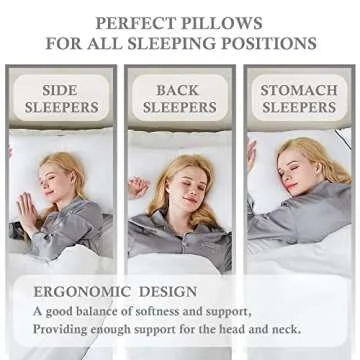 Homemate Bed Pillows for Sleeping - Queen Size(20"x28") Set of 4 Pillows Allergy Friendly Microfiber Shell Fluffy Down Alternative Filling Breathable Pillow Suitable Back Stomach or Side Sleepers