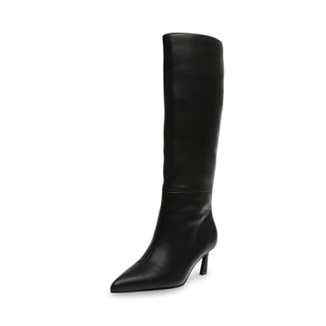 Steve Madden Women's Lavan Knee High Boot - Elegant Black Leather