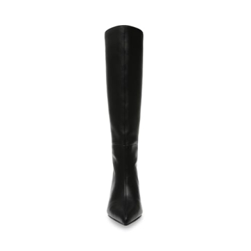 Steve Madden Lavan Knee High Boot Black Leather Women's Fashion