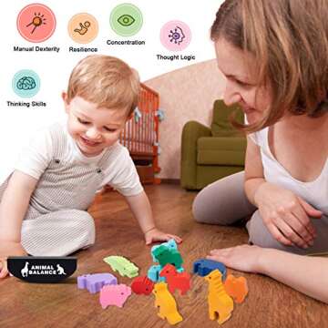 HahaGift Toddler Toys for 2-5 Year Old Boys, Ocean Toys Wooden Stacking Games for Boys Gifts for 2 3 4 Year Old Boys Girl Montessori Stem Boy Toys Birthday Toys for Kids Toddlers Age 2-4