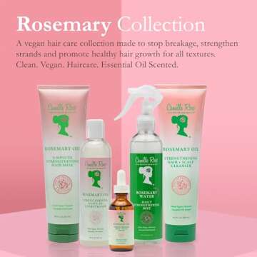 Camille Rose Rosemary Oil 5-Minute Deep Strengthening Hair Mask and Conditioner, with Natural Castor, Peppermint, and Rosemary Oils for Hair Growth & All Hair Types, 8.5 fl oz