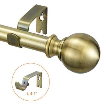 Iron Curtain Rod for Windows 72 to 144, Kitchen Set Metal Rod, Single Window Treatment Curtain Rod 1...