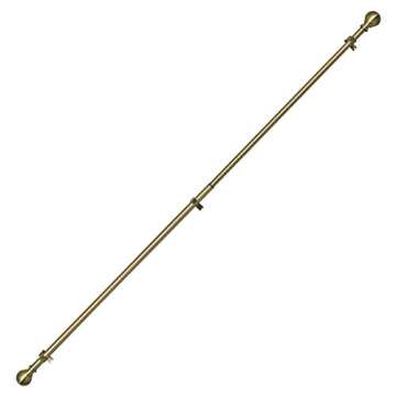 Iron Curtain Rod for Windows 72 to 144, Kitchen Set Metal Rod, Single Window Treatment Curtain Rod 1 Inch Diameter Ball Finials, Drapery Rods 72-144" Adjustable Industrial Curtain Rods Antique Brass