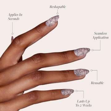 Glamnetic Press On Nails Lady Web Halloween Style Unique Nails