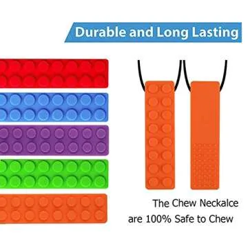 SLGOL Sensory Chew Necklaces for Kids - 5 Pack Bundle