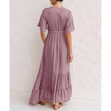 R.Vivimos Floral Print Casual Midi Dress for Women