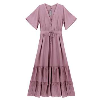 R.Vivimos Floral Print Casual Midi Dress for Women