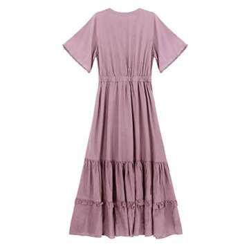 R.Vivimos Floral Print Casual Midi Dress for Women