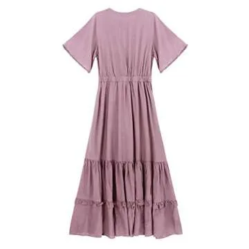 R.Vivimos Floral Print Casual Midi Dress for Women