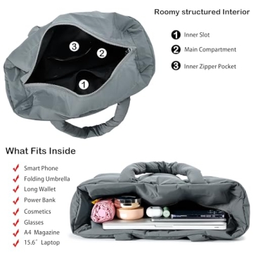 Herald Puffer Tote Bag for Women - Chic & Functional Handbag