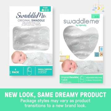 SwaddleMe Original Swaddle - Size Small/Medium, 0-3 Months, 3-Pack (Yellow Stripe) Easy to Use Newborn Swaddle Wrap Keeps Baby Cozy and Secure and Helps Prevent Startle Reflex