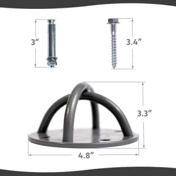 Ceiling Hooks - Industrial Strength Hold Up to 600 lbs, Includes Anchors & Bolts Yoga Starter Set - ...