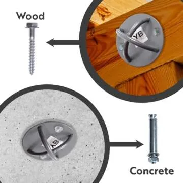 Ceiling Hooks - Industrial Strength Hold Up to 600 lbs, Includes Anchors & Bolts Yoga Starter Set - Suitable for Gym Rings, Suspensions, Indoor/Outdoor Use