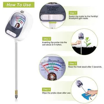 Liphontcta Soure Meter, 4-in-1 Soil Test Kit, Soil pH Meter, Soil Tester for Moisture Garden Sculpture Outdoor Decoration