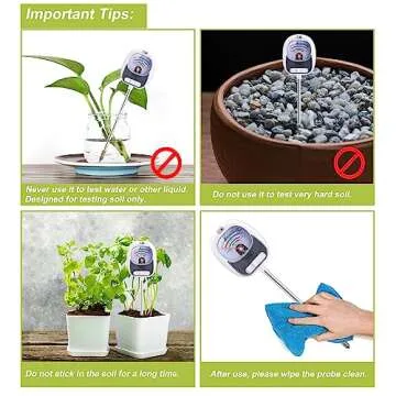 Liphontcta Soure Meter, 4-in-1 Soil Test Kit, Soil pH Meter, Soil Tester for Moisture Garden Sculpture Outdoor Decoration