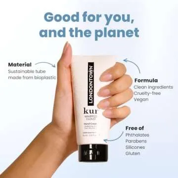 LONDONTOWN kur Whipped Cloud Hydrating, Moisturizing & Fast Absorbing Hand Cream, Vegan & Cruelty Free