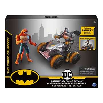DC Comics Batman ATV with Exclusive Batman and Copperhead 4-inch Action Figures, Kids Toys for Boys