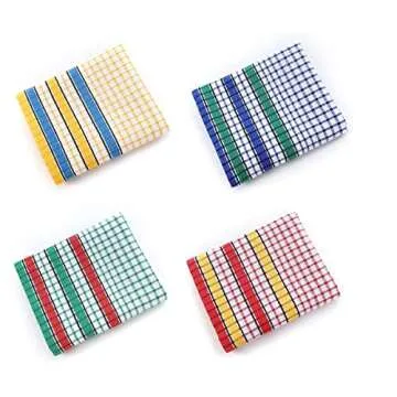 Gentlife Large Kitchen Dish Towels, 16 Inch x 26 Inch Bulk Absorbent Cotton Kitchen Towels, 4 Pack Bright Colorful Tea/Bar Towels for Washing Drying Dishes and Household