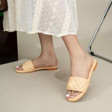 podafu Women's Casual Slip-on Leather Sandals - Stylish Comfort