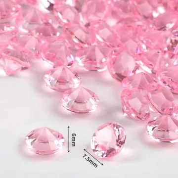 OUTUXED 1500pcs Pink Acrylic Crystal Diamonds for Events
