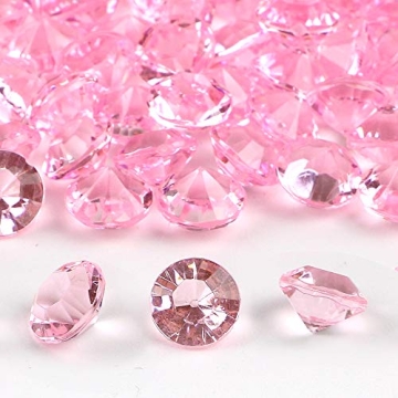 OUTUXED 1500pcs Pink Acrylic Crystal Diamonds for Events