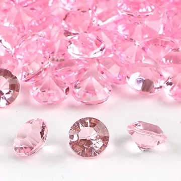 OUTUXED 1500pcs Pink Acrylic Crystal Diamonds for Events