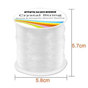 Paxcoo 0.8mm Elastic String, Stretchy Bracelet String Crystal String Bead Cord for Bracelet, Beading and Jewelry Making (120 m)