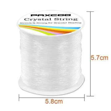 Paxcoo 0.8mm Elastic String, Stretchy Bracelet String Crystal String Bead Cord for Bracelet, Beading and Jewelry Making (120 m)
