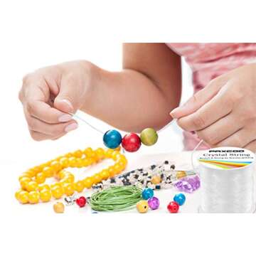 Paxcoo 0.8mm Elastic String, Stretchy Bracelet String Crystal String Bead Cord for Bracelet, Beading and Jewelry Making (120 m)