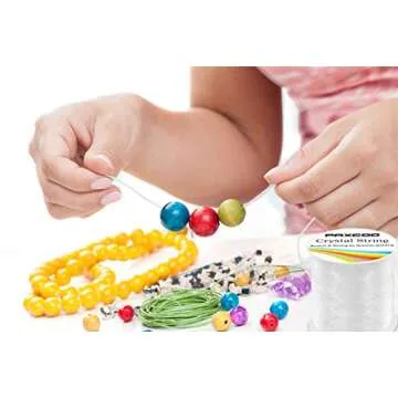 Paxcoo 0.8mm Elastic String, Stretchy Bracelet String Crystal String Bead Cord for Bracelet, Beading and Jewelry Making (120 m)