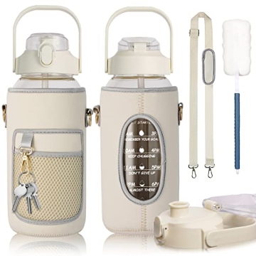 64oz Sturdy Glass Water Bottle - Stylish Hydration Solution