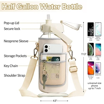 64oz Sturdy Glass Water Bottle - Stylish Hydration Solution