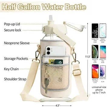 64oz Sturdy Glass Water Bottle - Stylish Hydration Solution