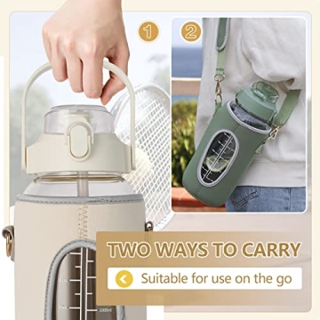 64oz Sturdy Glass Water Bottle - Stylish Hydration Solution