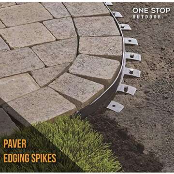 (50-Pack) - Heavy Duty Round Metal Landscape & Paver Edging Anchoring Stake, 12-Inch Length - Bright Spike Timber Nail, Tent Spikes, Camping, Trapping, Landscape, More (50PACK)