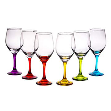 Trinkware Colored Stem Wine Glasses - Fun & Durable Set