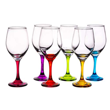 Trinkware Colored Stem Wine Glasses - Fun & Durable Set