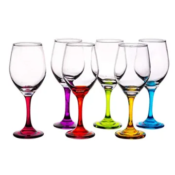 Trinkware Colored Stem Wine Glasses - Fun & Durable Set