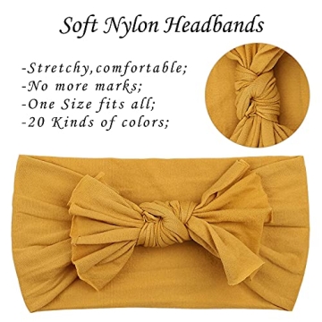 choicbaby 20PCS Baby Girls Nylon Headbands for Newborns