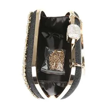 DA BODAN Womens Sparkly Rhinestone Crystal Clutch Bag Glitter Sequin Bridal Purse Evening Handbag for Wedding Party Prom