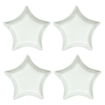 SOCOSY Star-shaped Ceramic Sauce Dishes Set of 4